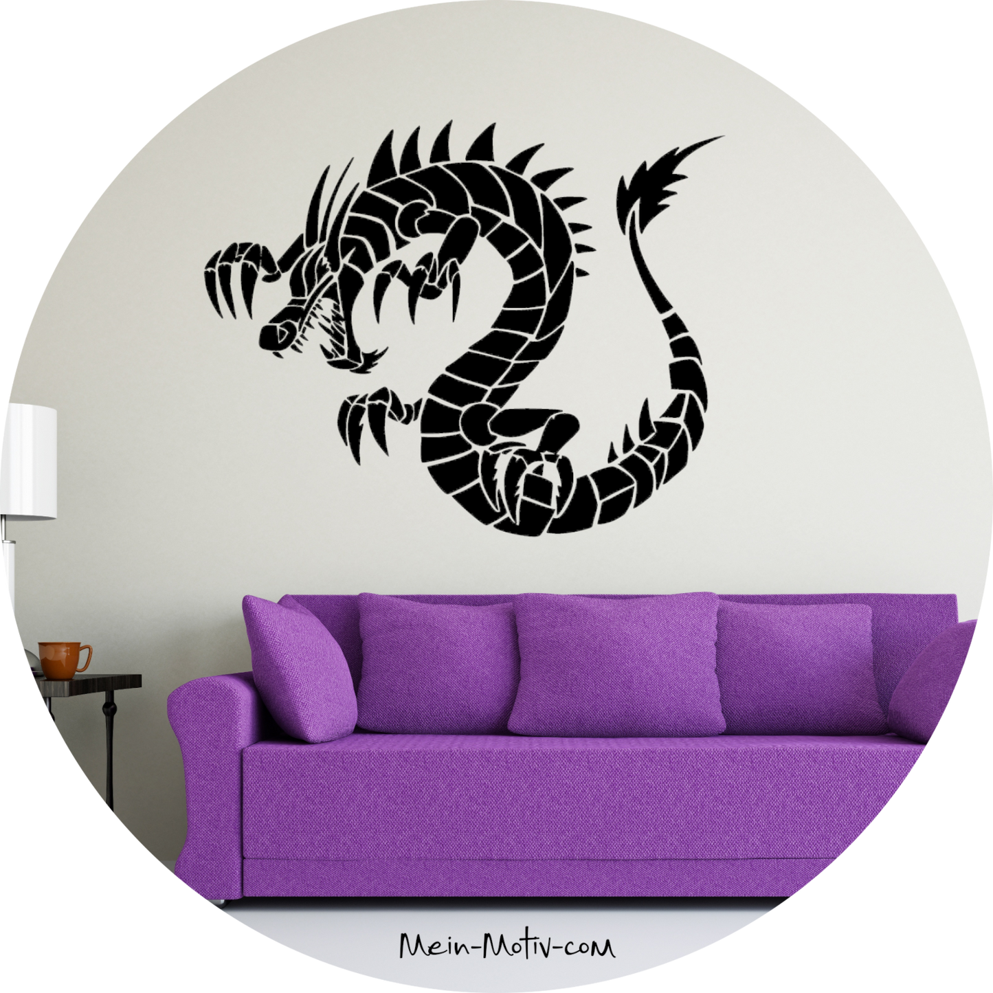 Wandtattoo Dragon Tribal