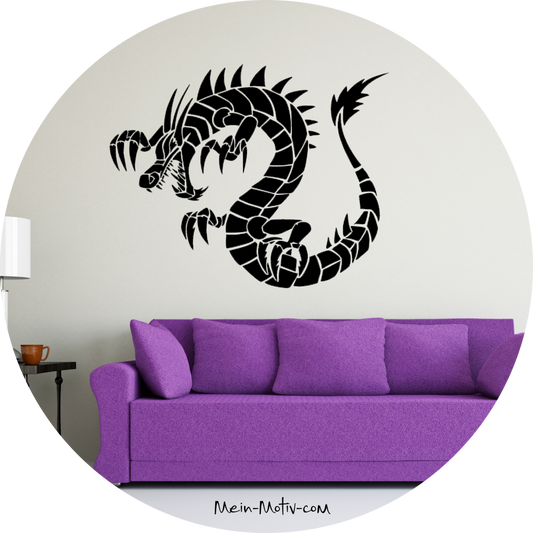 Wandtattoo Dragon Tribal