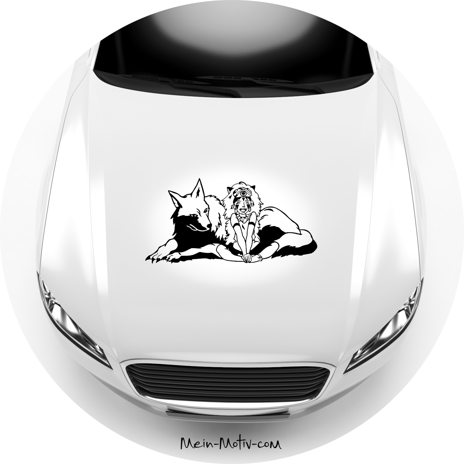 Autoaufkleber Prinzessin Mononoke mit Moro