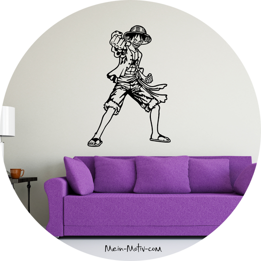 Wandtattoo One Piece - Monkey D Ruffy