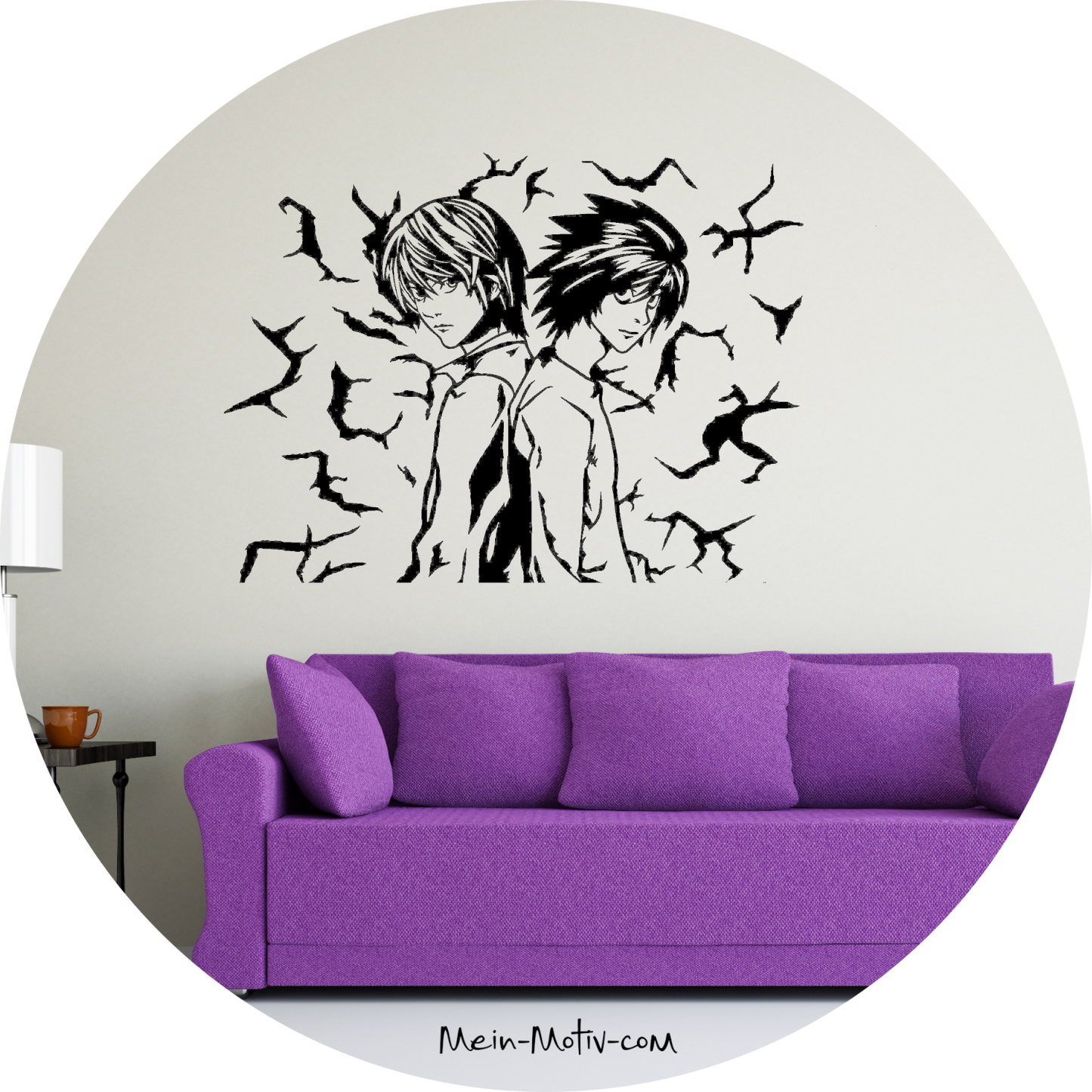 Wandtattoo Death Note Light Yagami und L