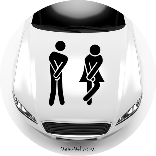 Autoaufkleber WC Herren Damen