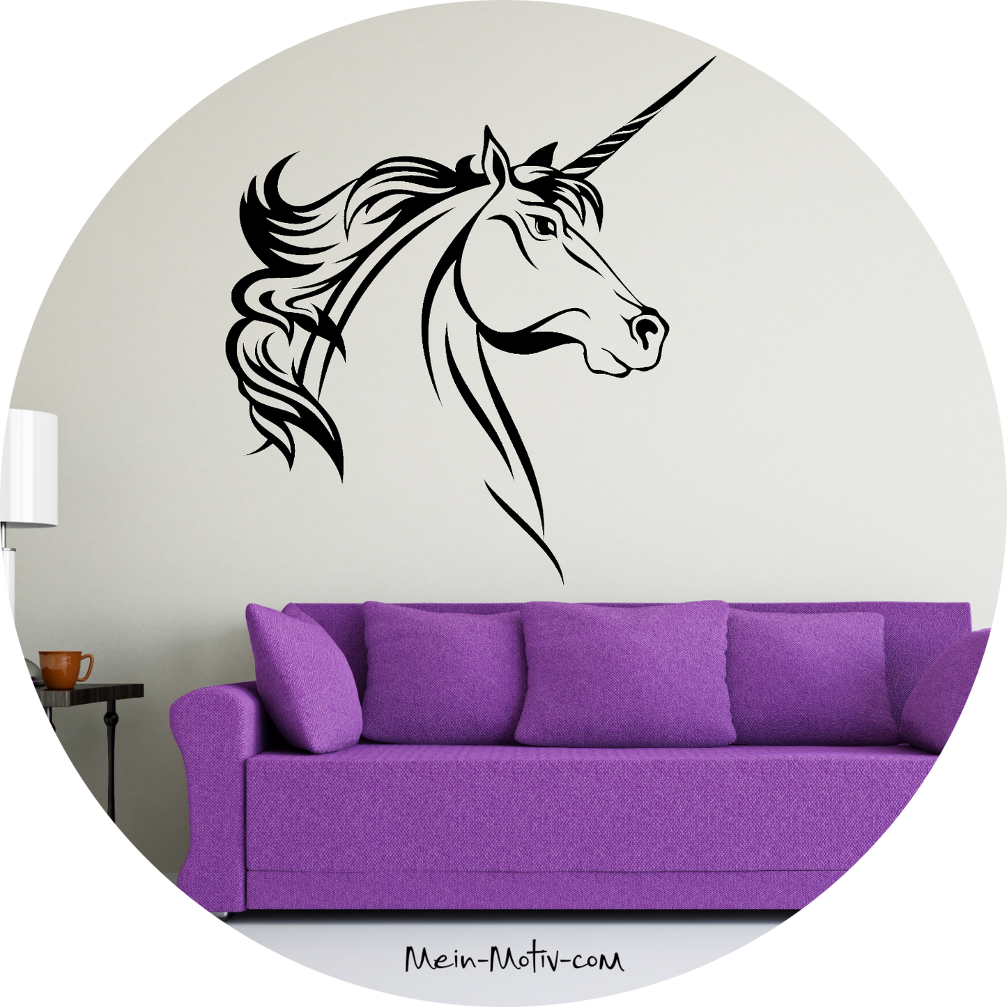 Wandtattoo Einhorn Kopf