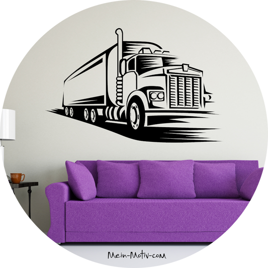 Wandtattoo US-Truck mit Auflieger