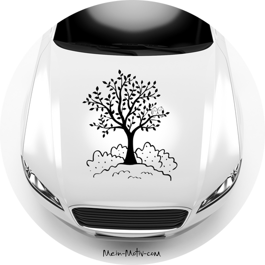 Autoaufkleber Baum mit 2 Vögeln
