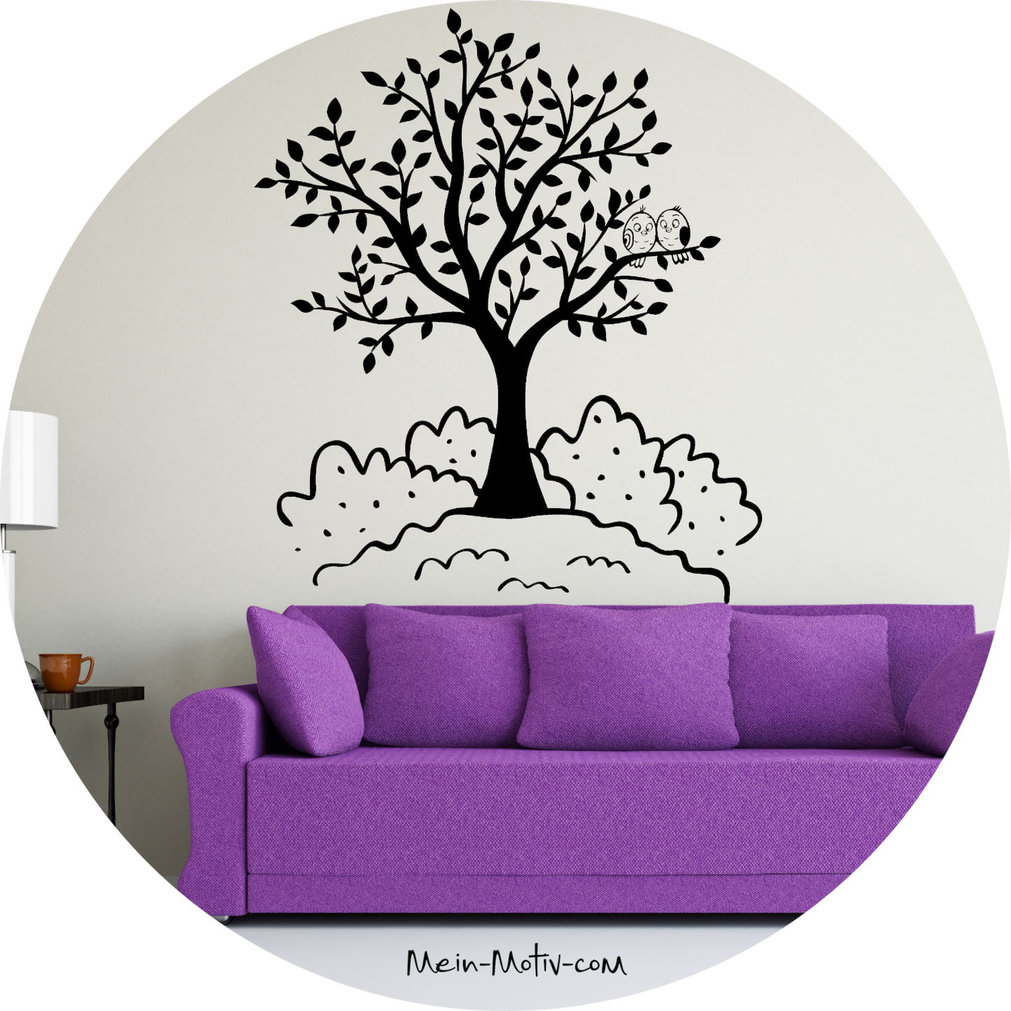 Wandtattoo Baum mit 2 Vögeln