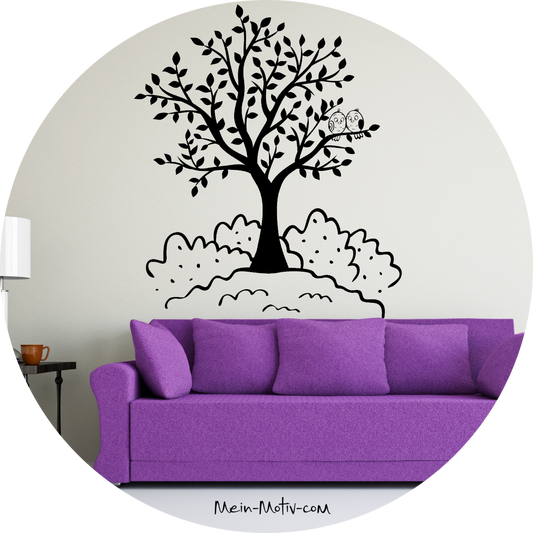 Wandtattoo Baum mit 2 Vögeln