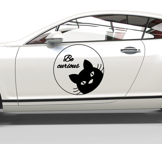 Autoaufkleber Be curious Katze