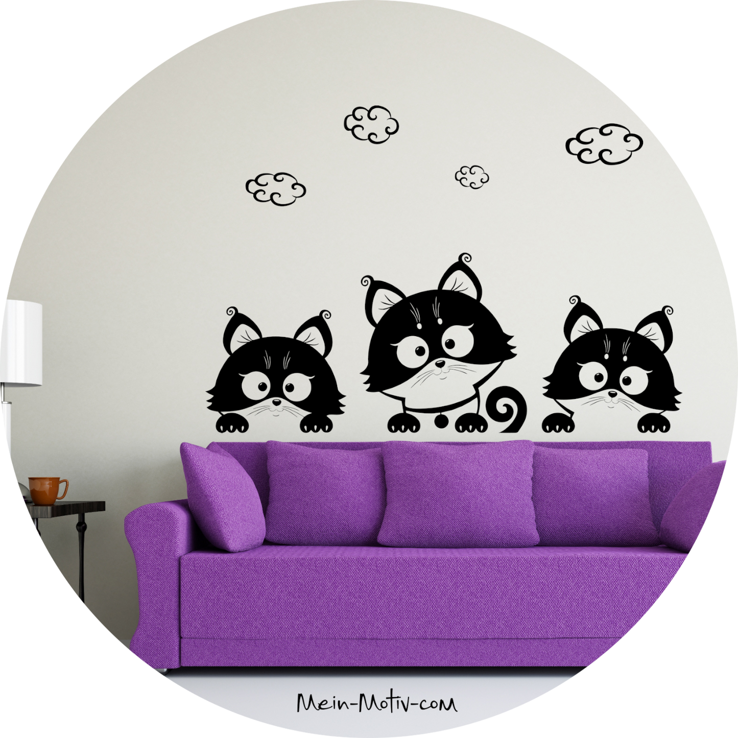 Wandtattoo Drei Kitten - Katzen Babys