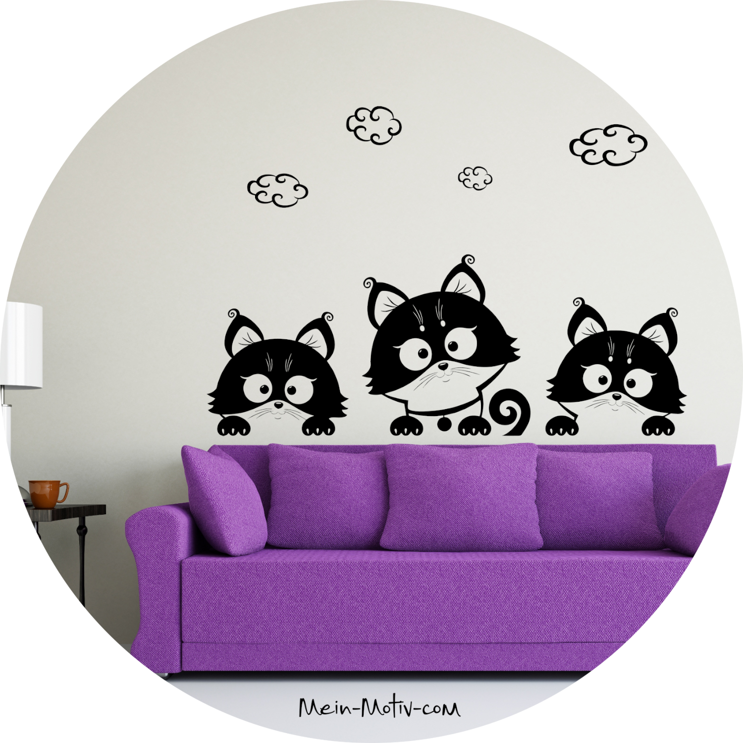 Wandtattoo Drei Kitten - Katzen Babys