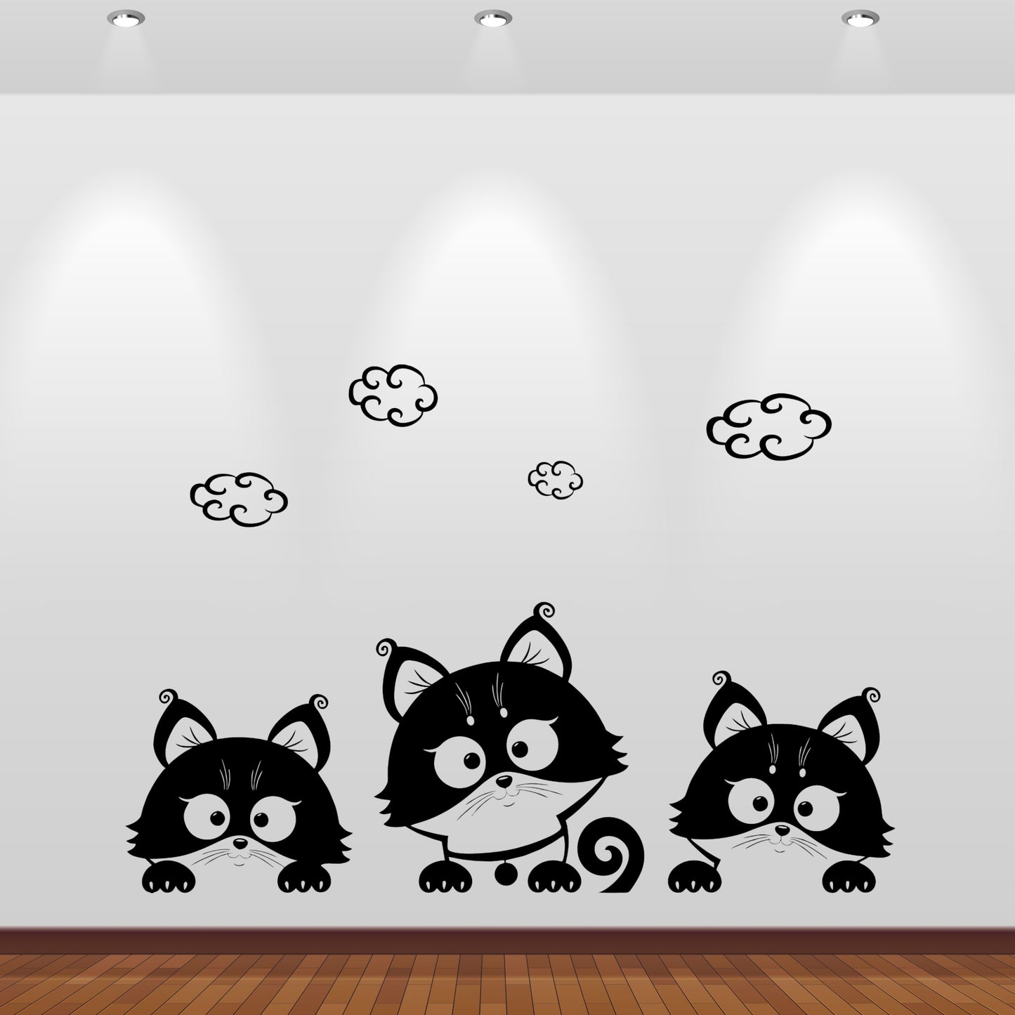 Wandtattoo Drei Kitten - Katzen Babys
