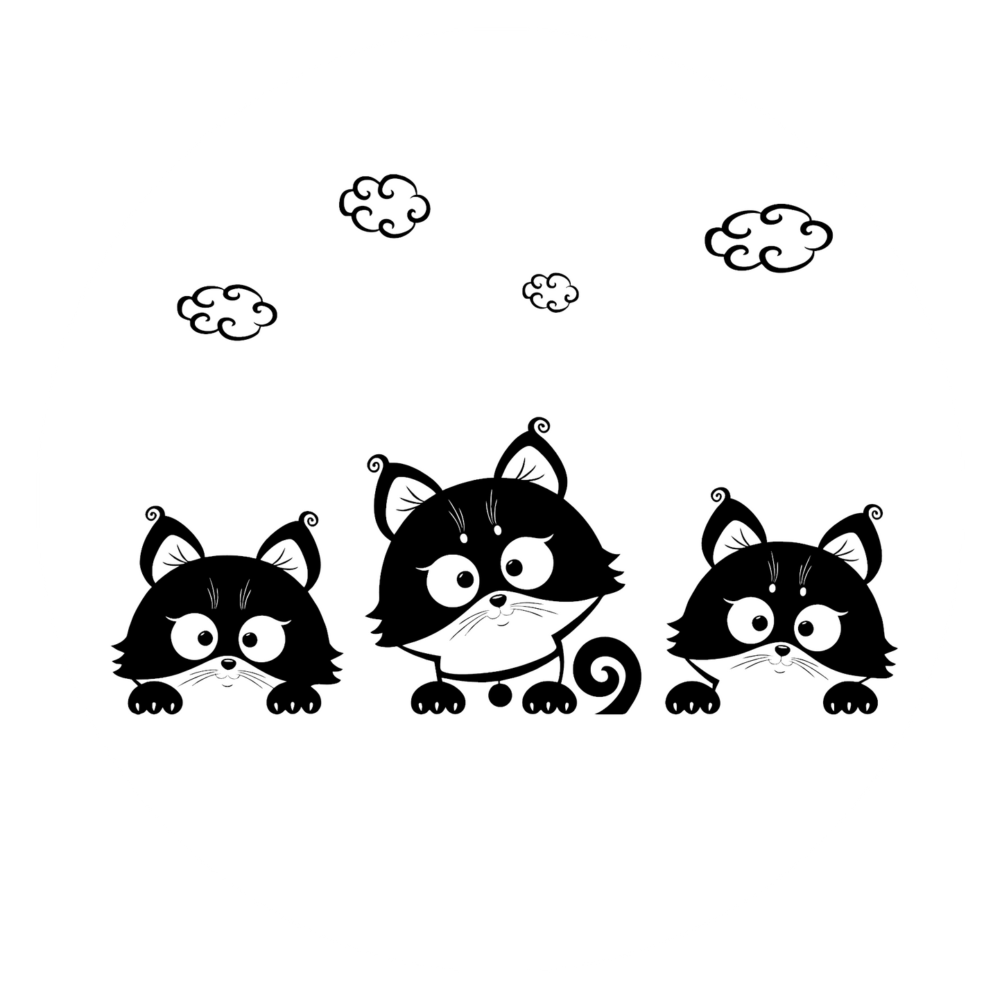 Wandtattoo Drei Kitten - Katzen Babys