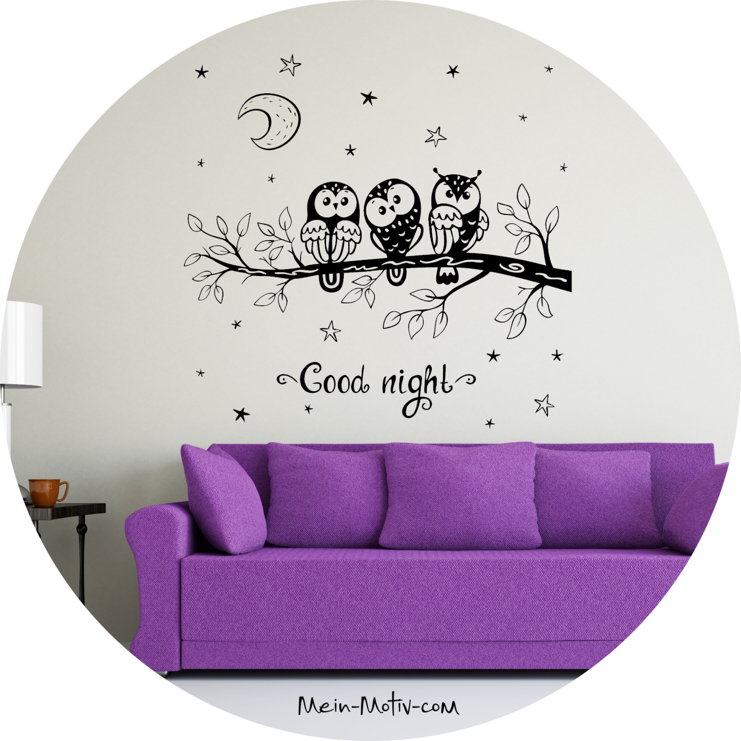 Wandtattoo Gute Nacht Eulen