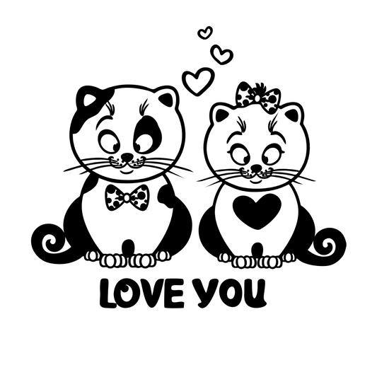 Wandtattoo Love You Kitten Kätzchen