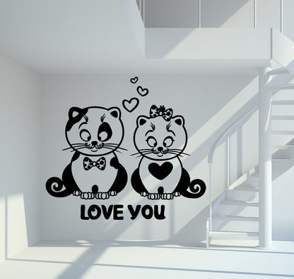 Wandtattoo Love You Kitten Kätzchen