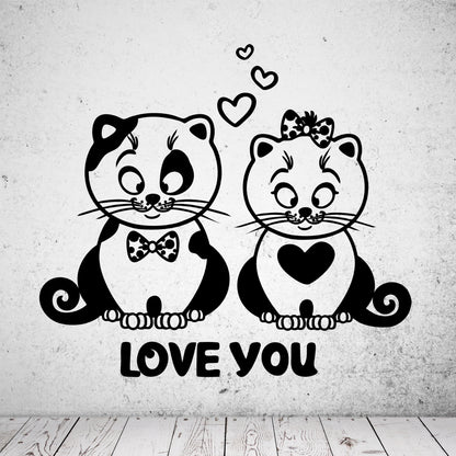 Wandtattoo Love You Kitten Kätzchen