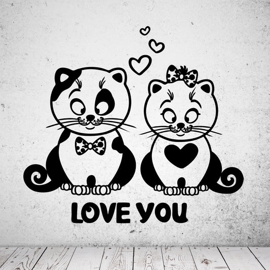 Wandtattoo Love You Kitten Kätzchen