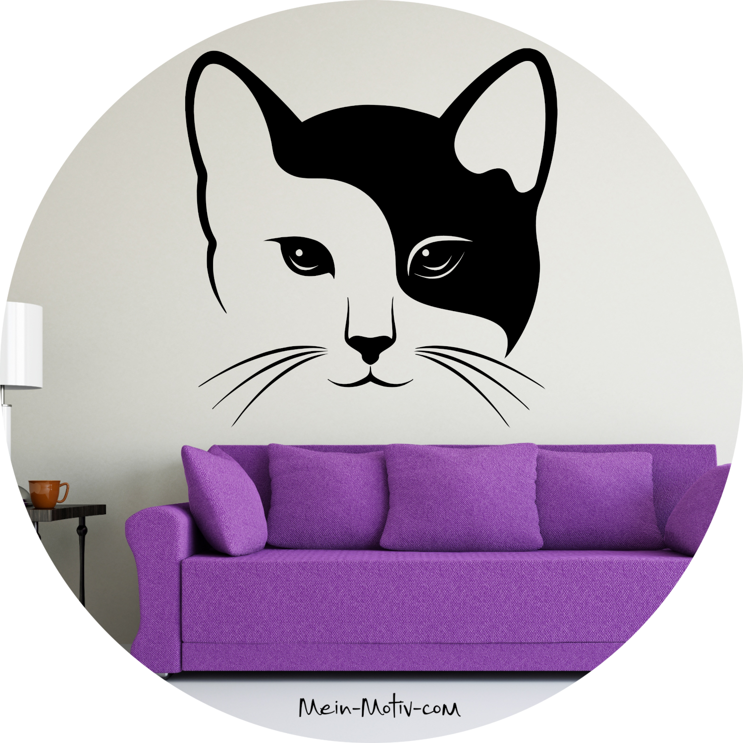 Wandtattoo Katze - Gesicht