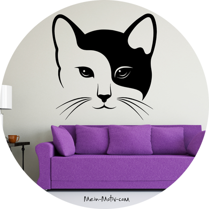 Wandtattoo Katze - Gesicht