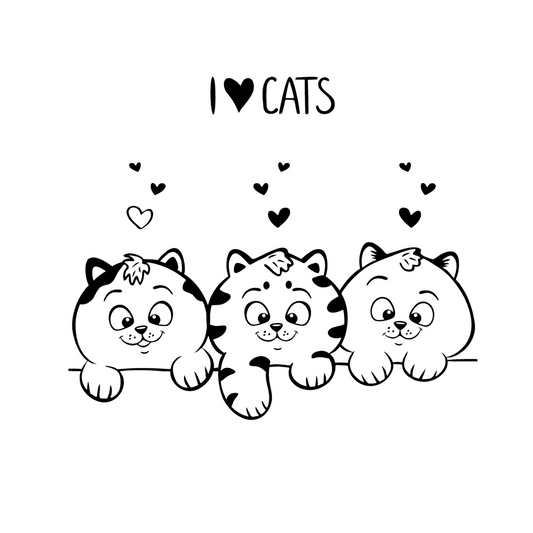 Wandtattoo I Love cats