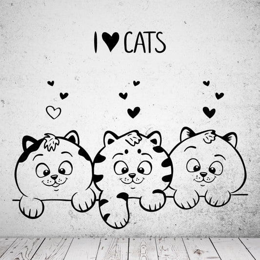 Wandtattoo I Love cats