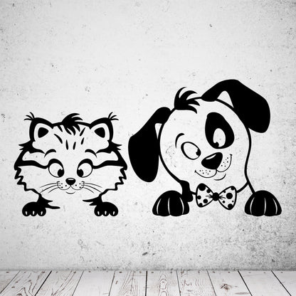 Wandtattoo Hund und Katze