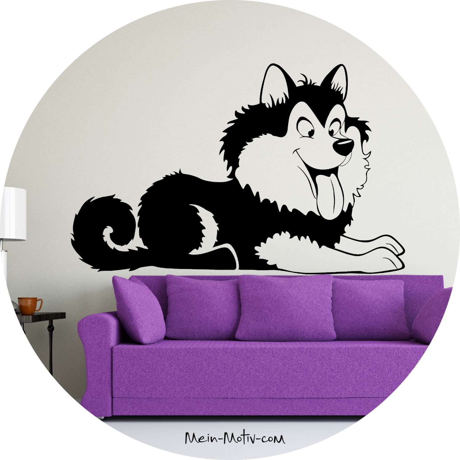 Wandtattoo Fröhlicher Hund