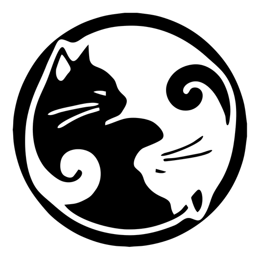 Wandtattoo Yin und Yang Katzen