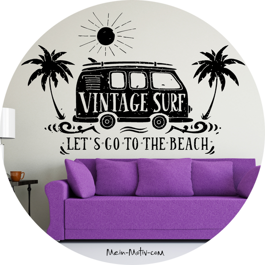 Wandtattoo Vintage Surf Bus