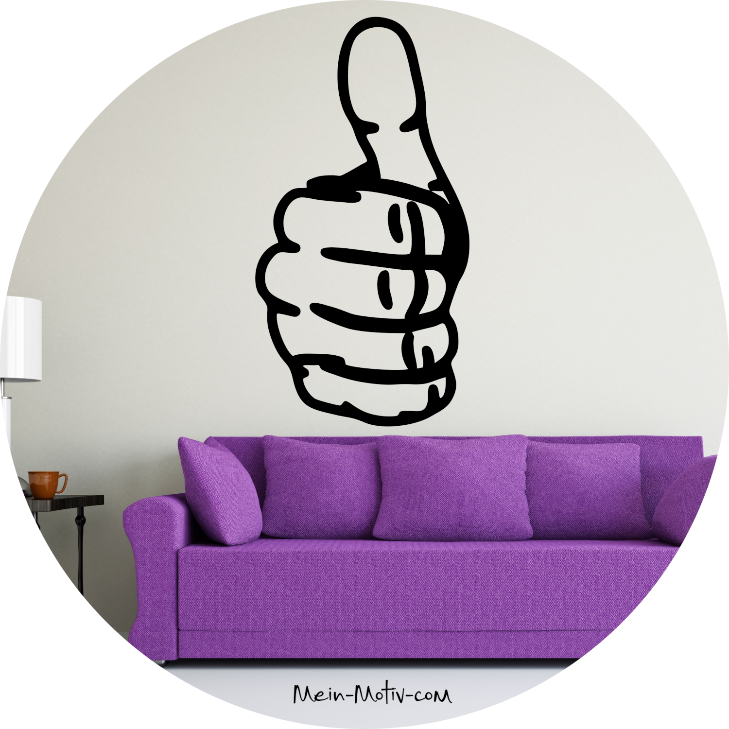 Wandtattoo Smiley Daumen Hoch Emoji