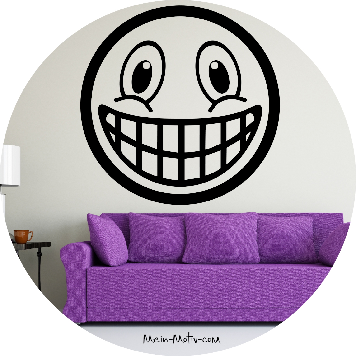 Wandtattoo Smiley Grinsender Emoji