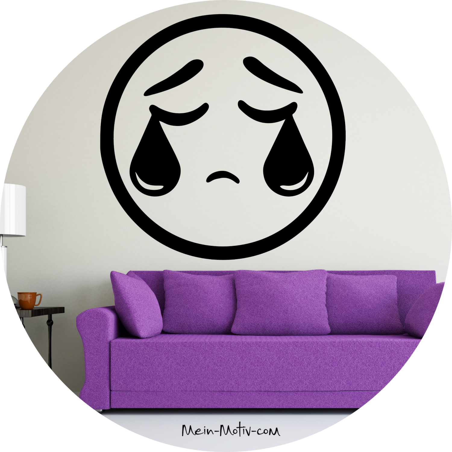 Wandtattoo Smiley Traurig Emoji
