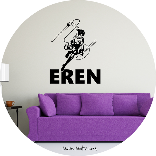 Wandtattoo Attack on Titan - AOT - Eren Jäger