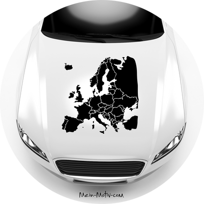 Autoaufkleber Karte Europa