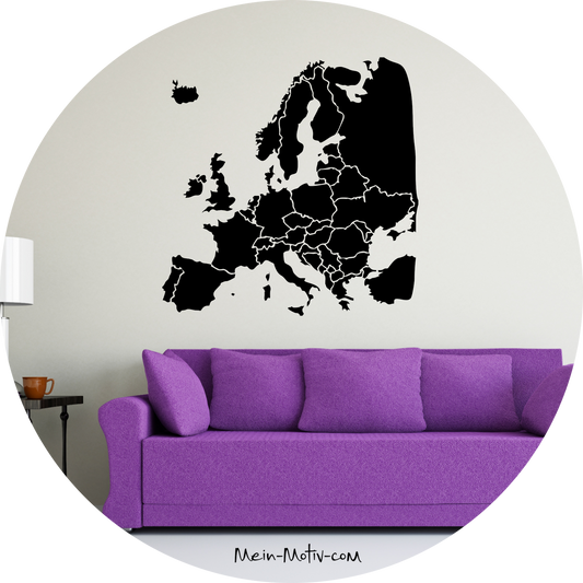 Wandtattoo Karte Europa