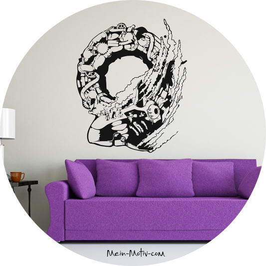 Wandtattoo Steampunk Orca