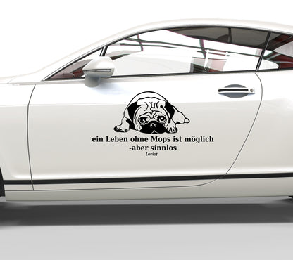 Autoaufkleber Loriot´s Leben ohne Mops
