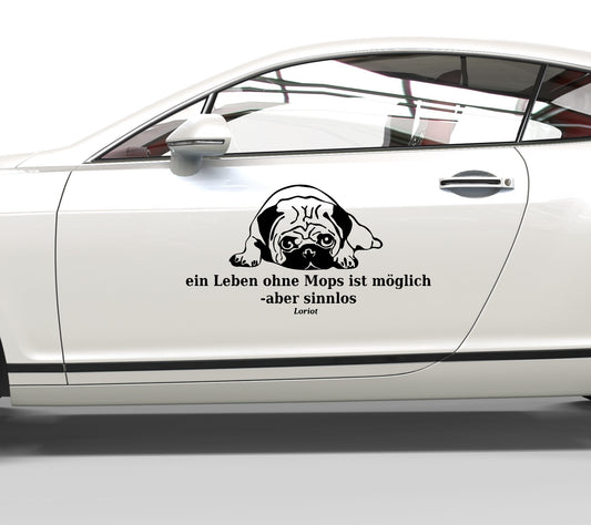 Autoaufkleber Loriot´s Leben ohne Mops