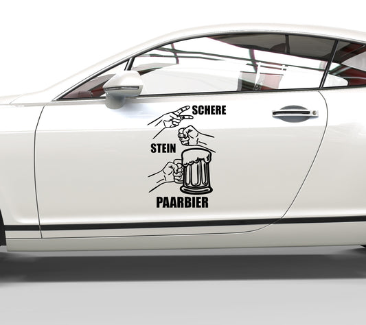 Autoaufkleber Schere Stein Paarbier