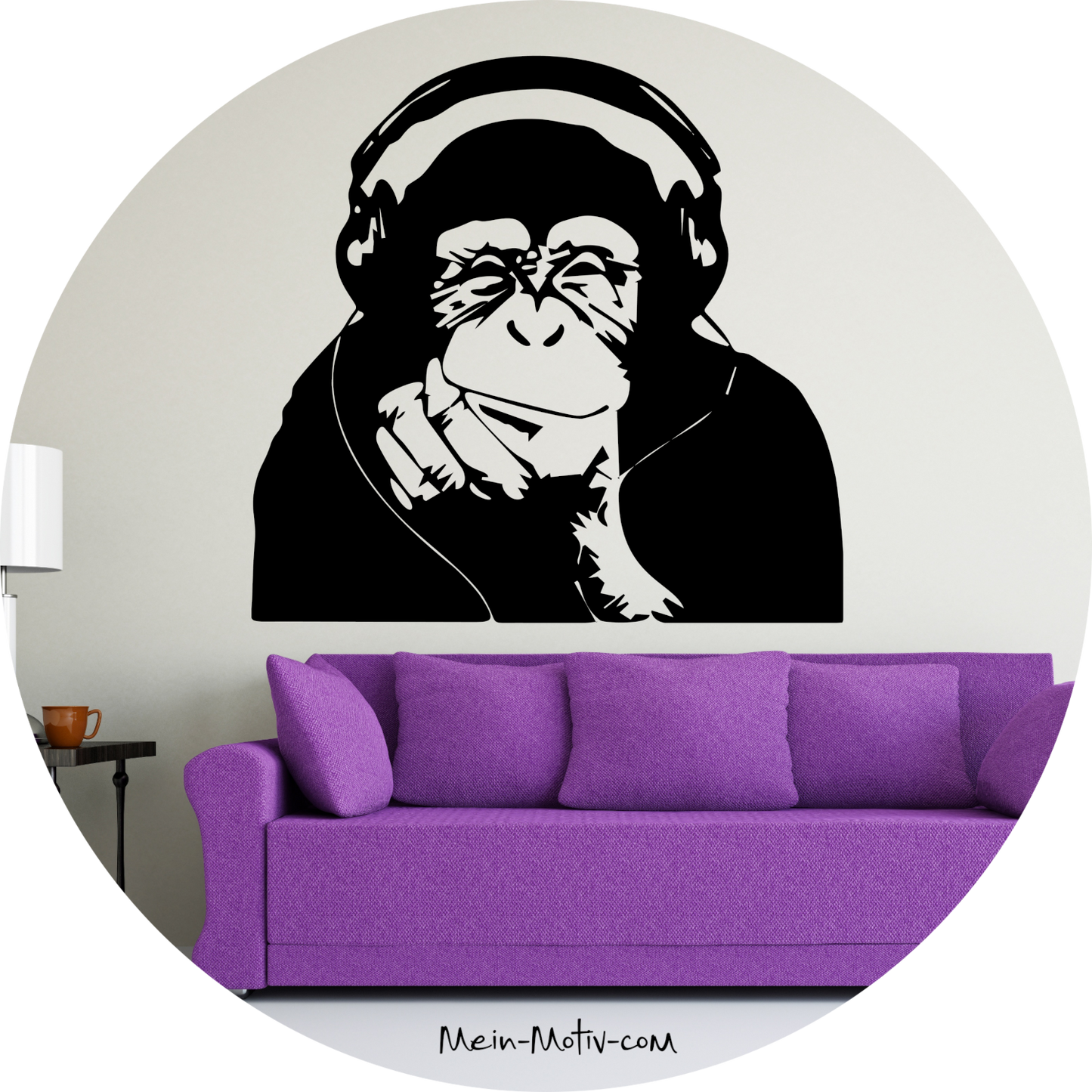 Wandtattoo Bansky Affe denkend