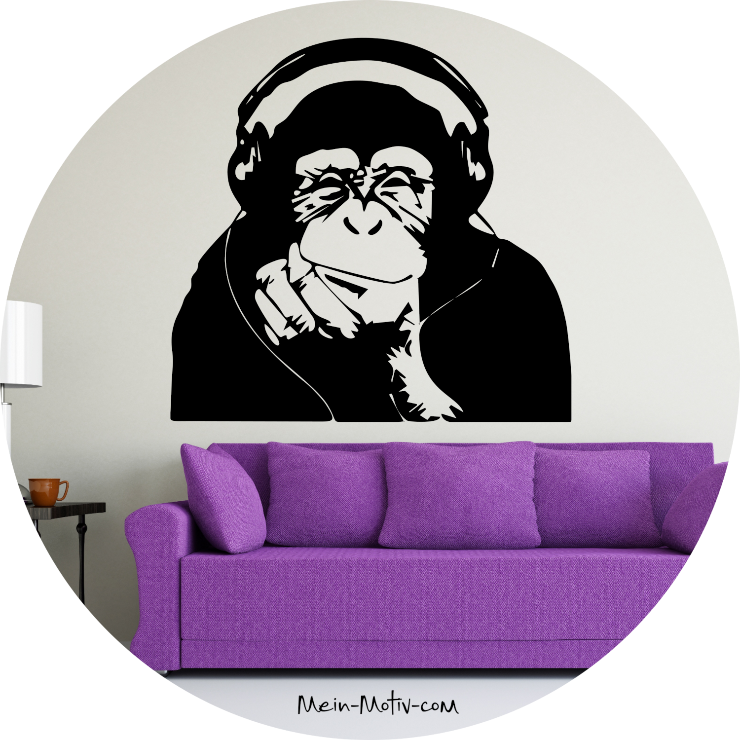 Wandtattoo Bansky Affe denkend