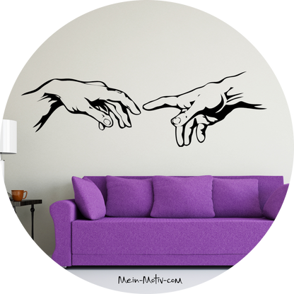 Wandtattoo Michelangelos Hände