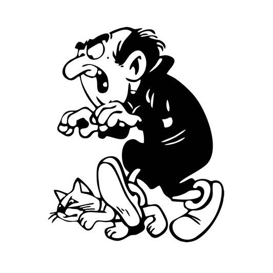 Autoaufkleber Die Schlümpfe Gargamel mit Azrael