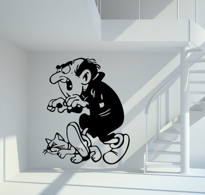 Wandtattoo Die Schlümpfe Gargamel mit Azrael