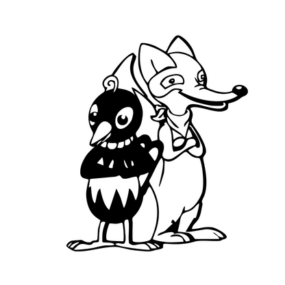 Wandtattoo Pittiplatsch - Herr Fuchs und Frau Elster