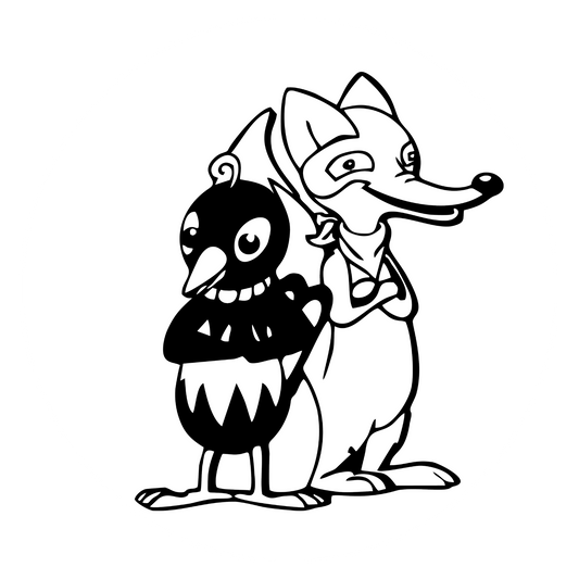 Wandtattoo Pittiplatsch - Herr Fuchs und Frau Elster