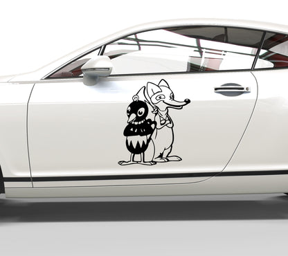 Autoaufkleber Pittiplatsch - Herr Fuchs und Frau Elster