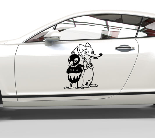 Autoaufkleber Pittiplatsch - Herr Fuchs und Frau Elster