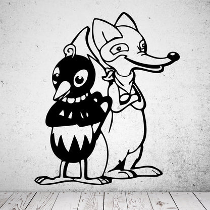 Wandtattoo Pittiplatsch - Herr Fuchs und Frau Elster