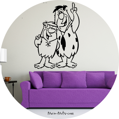 Wandtattoo Familie Feuerstein-Fred und Barney